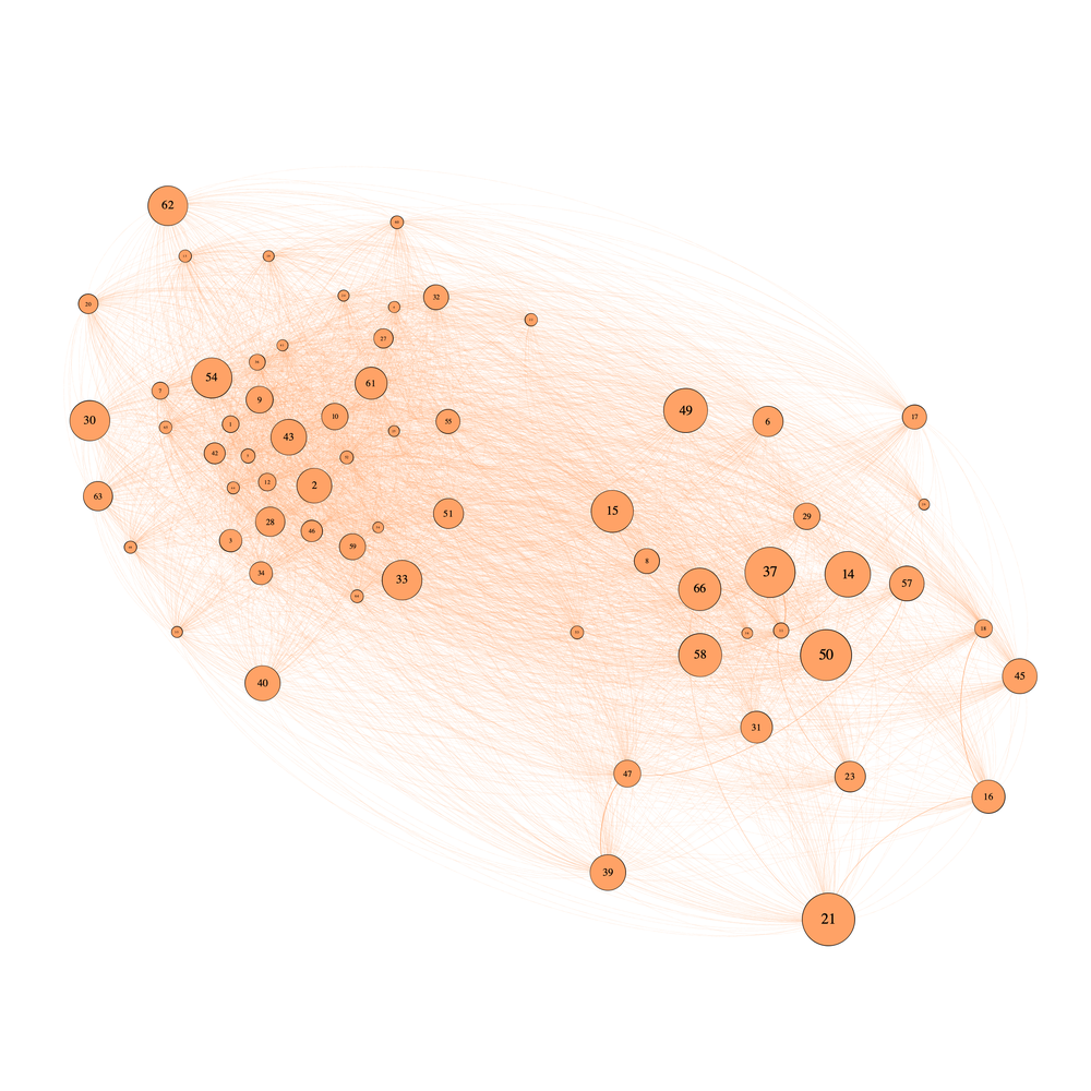 Network map of upstream exposures in the risk in network economies project